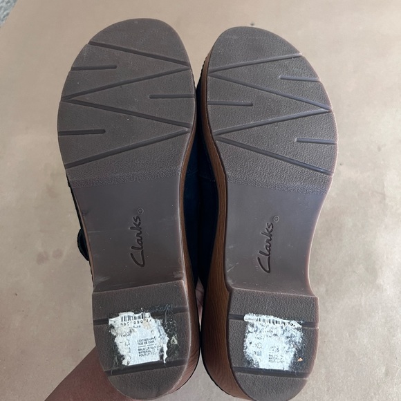 Clarks Collection Leather Heeled Clog Paizlee Nora Black Suede Women’s US 7 - Picture 8 of 8